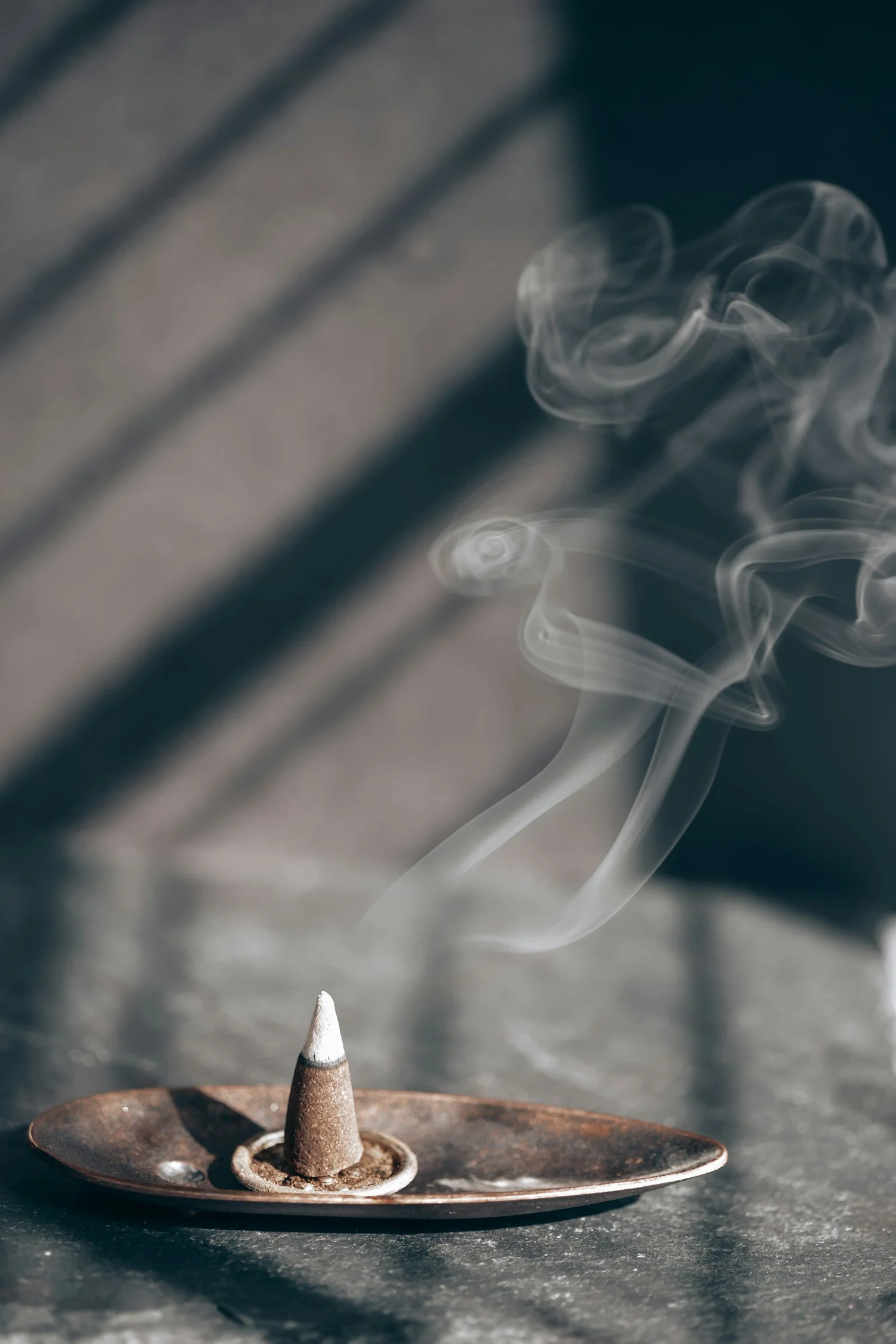 Incense gently burning — a moment of mindful calm