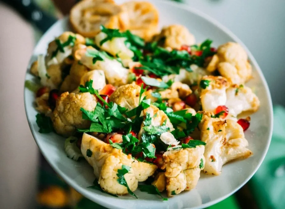 Mediterranean Cauliflower with Yogurt Tahini Sauce